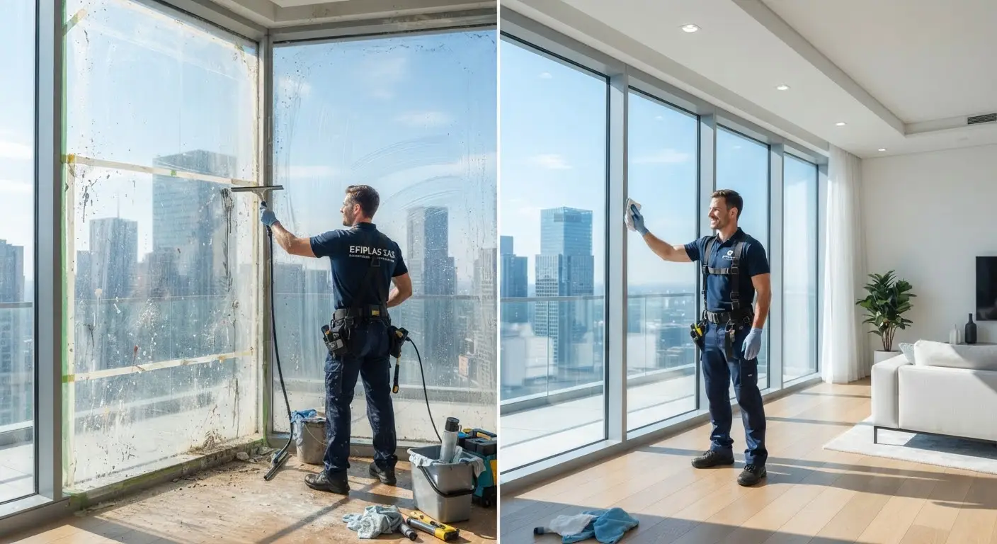 Departamento moderno recién construido con ventanales de piso a techo impecables